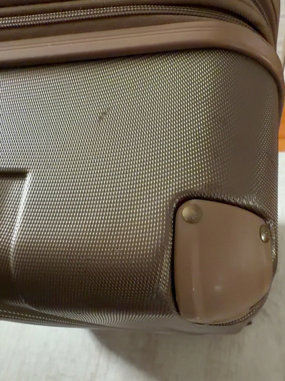 Textured Hard-Shell Carry-On Luggage in Taupe
